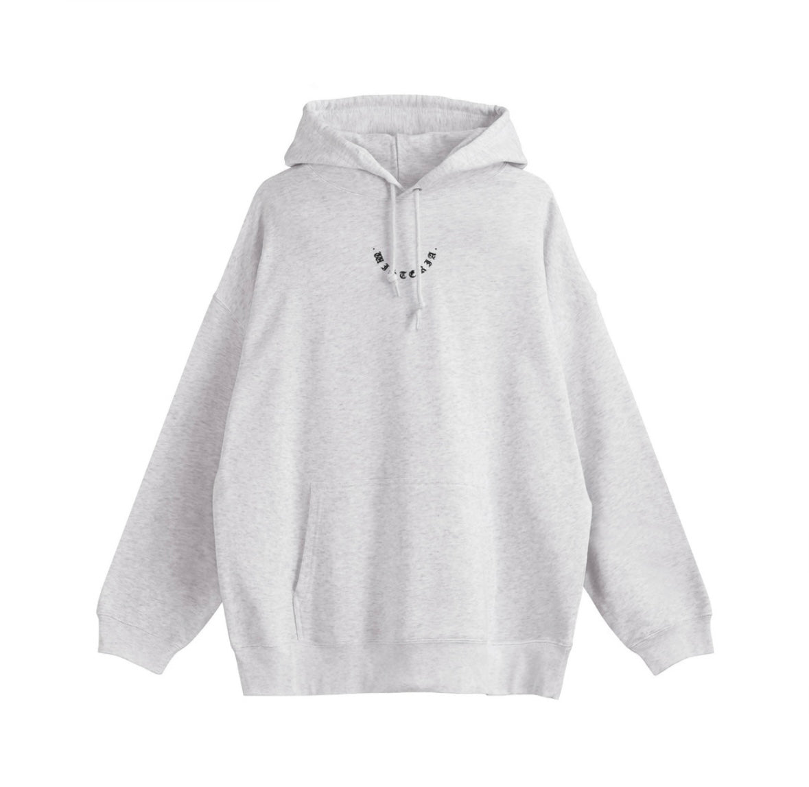Smile Embroidery Pile Hoodie -Ashgray-