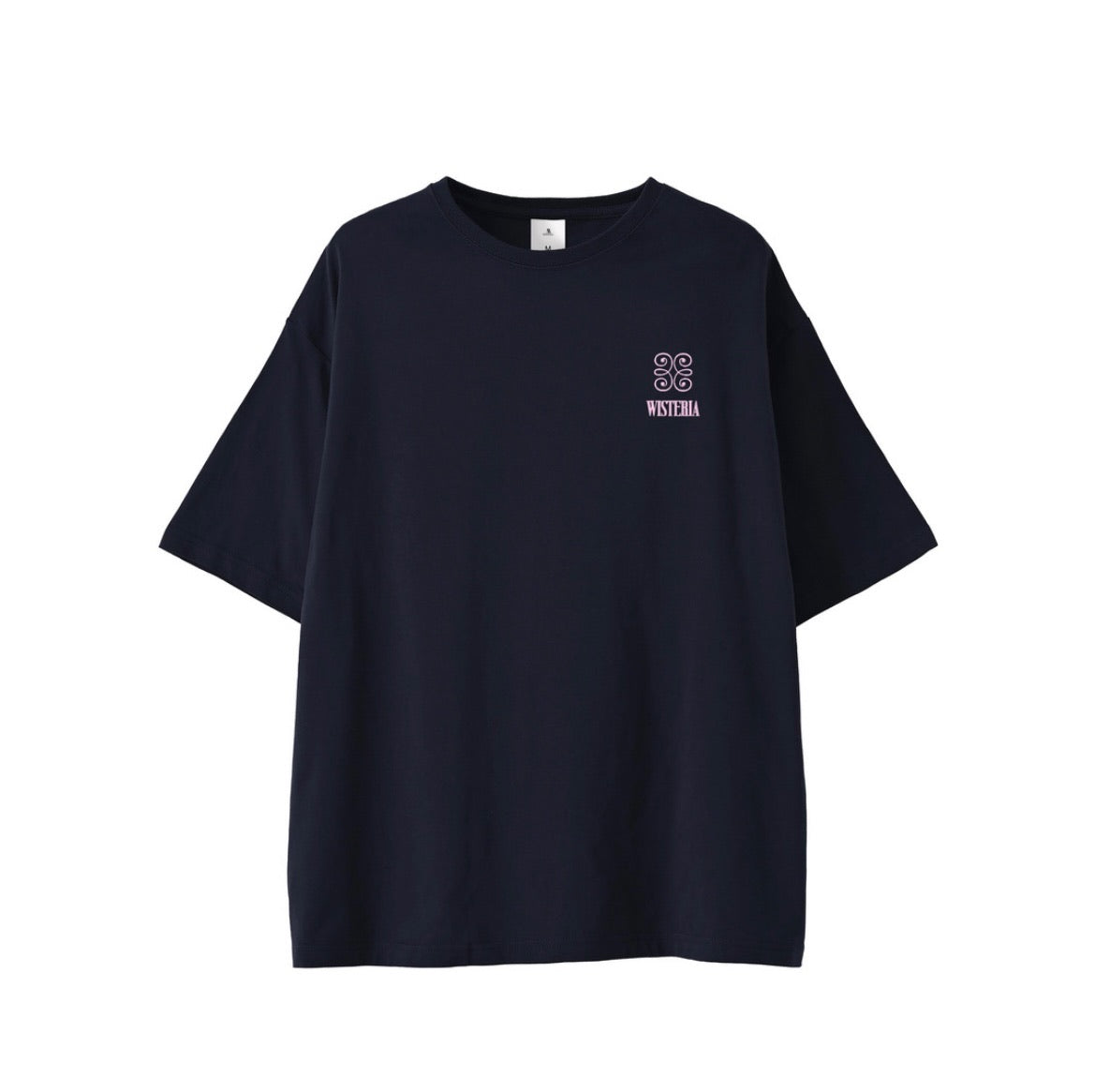 Monogram Embroidery T-shirt -Navy×Pink-